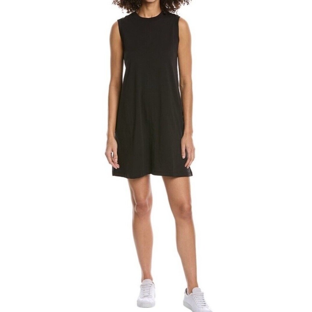 ATM Anthony Thomas Melillo Seamed Tank Dress 100% Cotton Black Size M NWT $195